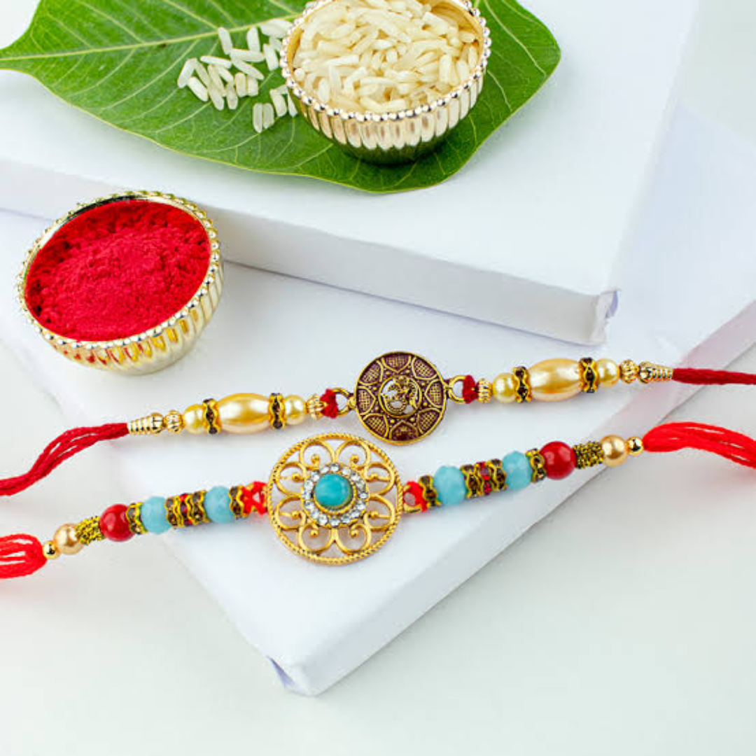 Royal Floral Twin Rakhi Set