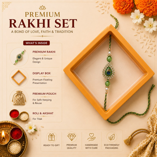 Emerald Peacock Evil Eye Rakhi