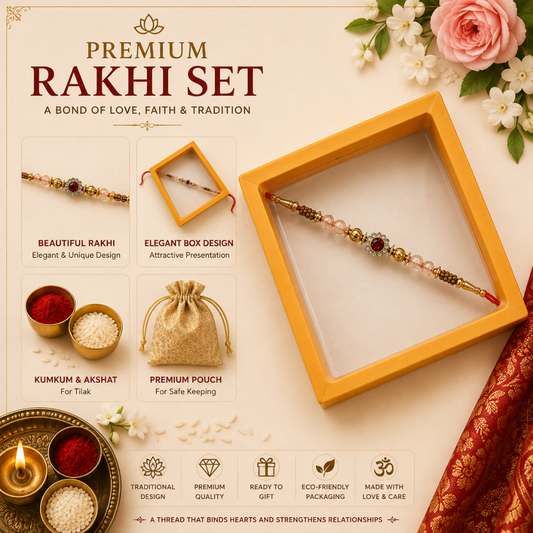 Ruby Crystal Designer Rakhi