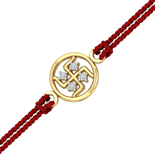 Gold Swastik Premium Rakhi