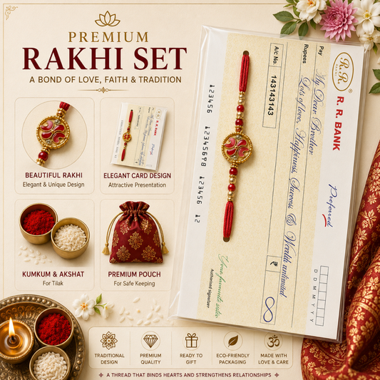 R.R. Bank Chequebook Nostalgia Rakhi Set